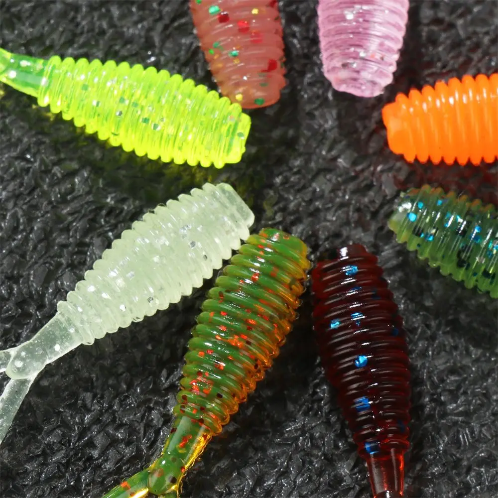 

10pcs 36mm 0.3g for Ocean Sea Twin Tail Wobbler Worm Lures Soft Fishing Lure Fishing Tackle Artificial Bait