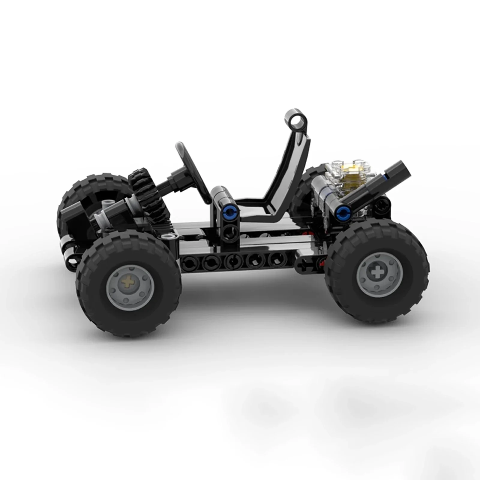 

Creative MOC Horizontal Bar Kart Building Blocks Steering Kart Mini Car Model Engine Tire Linkage Kids STEM Education Kids Gift