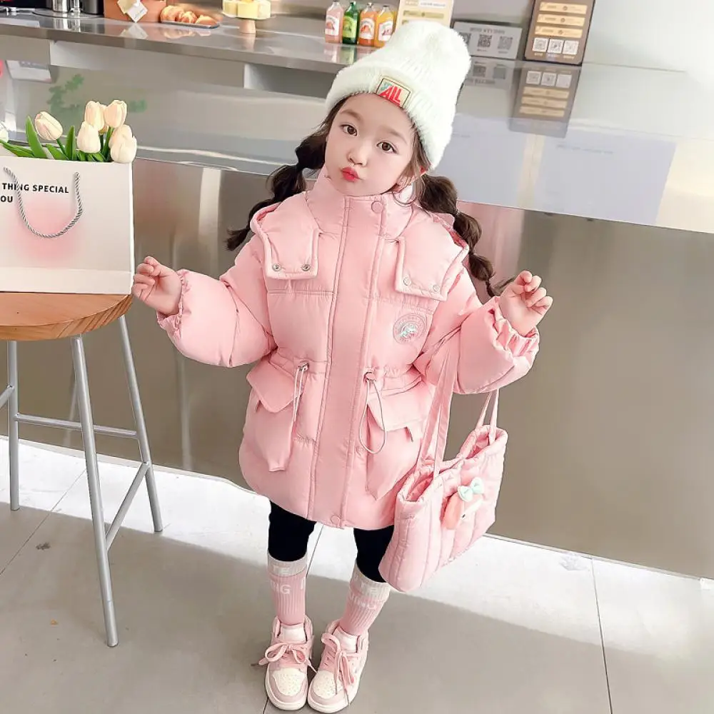 Sanrio Kuromi Girls Down Cotton Clothes Autumn Winter My Melody Thicken Cotton Coat Overcoat Kawaii Cartoon Jacket Child Outwear