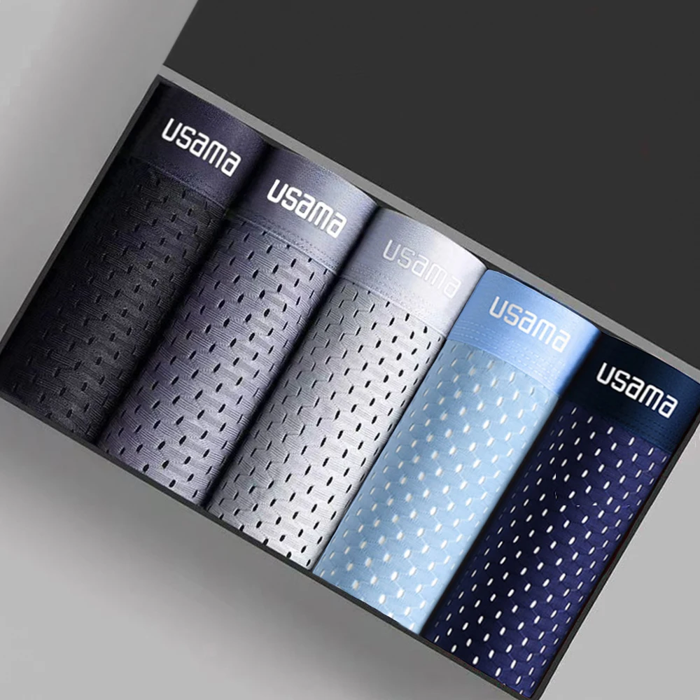 

5 шт. мужские шорты-боксеры из ледяного шелка, нижнее белье больших размеров, крутые дышащие сексуальные тонкие трусики, сетчатое нижнее белье, оптовая продажа, лоты