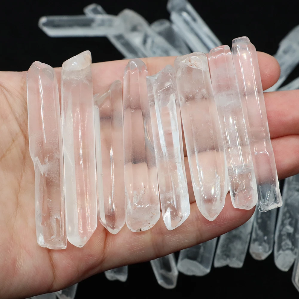 Natural Clear Quartz Healing Crystal Stone Single Pointed Wand Column Mineral Specimen Home Decor Decoration Craft Random Size