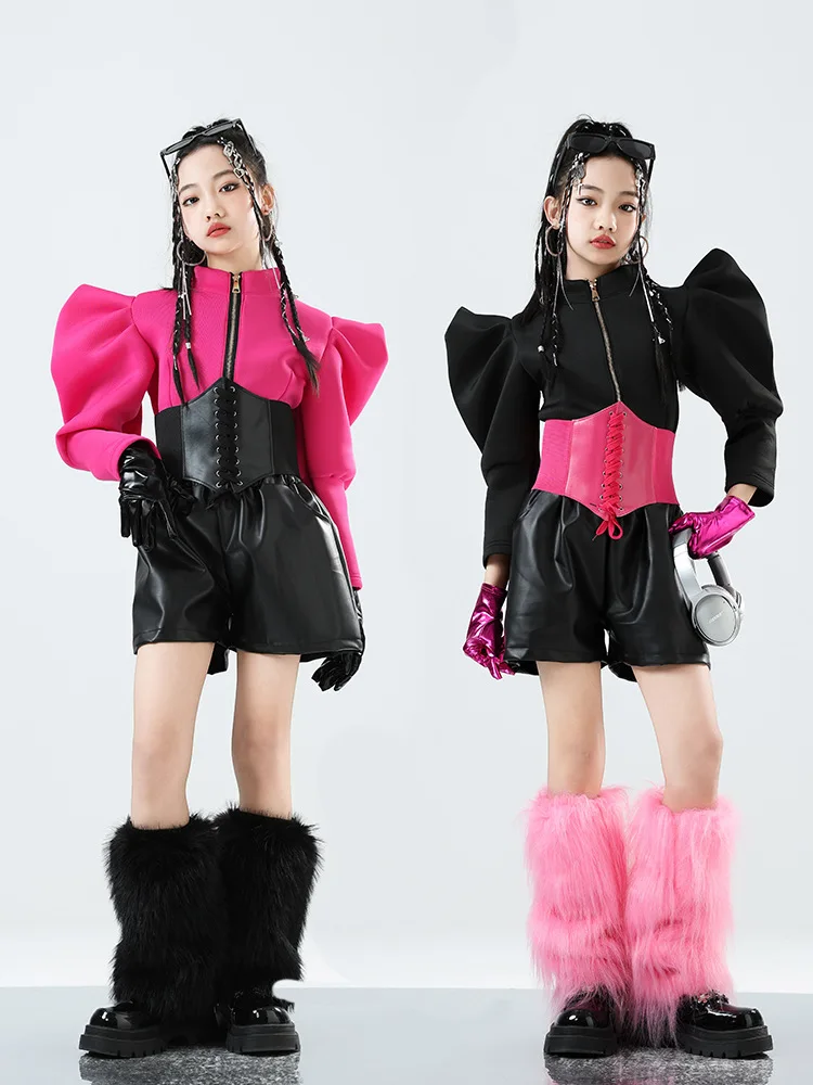 เด็กแจ๊สเต้นรําหญิง Bubble กระโปรงชุดเด็ก T-Stage Dopamine เดินเชียร์ลีดเดอร์เต้นรําชุด