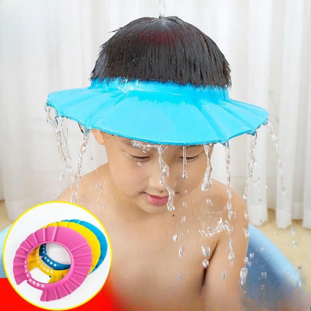 1 PC Adjustable Baby Shampoo Cap Soft Hair Wash Hat for Kids Bathing Shower Ear Hair Hat For 0-6 Years Children Head Cover Cap