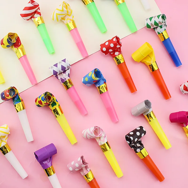 50 قطعة حفلة الطفل صفارات ملونة لعبة ألعاب هدايا عيد ميلاد طفل لعبة الأطفال تهب التنين صافرة ضربة لفة اللعب #3