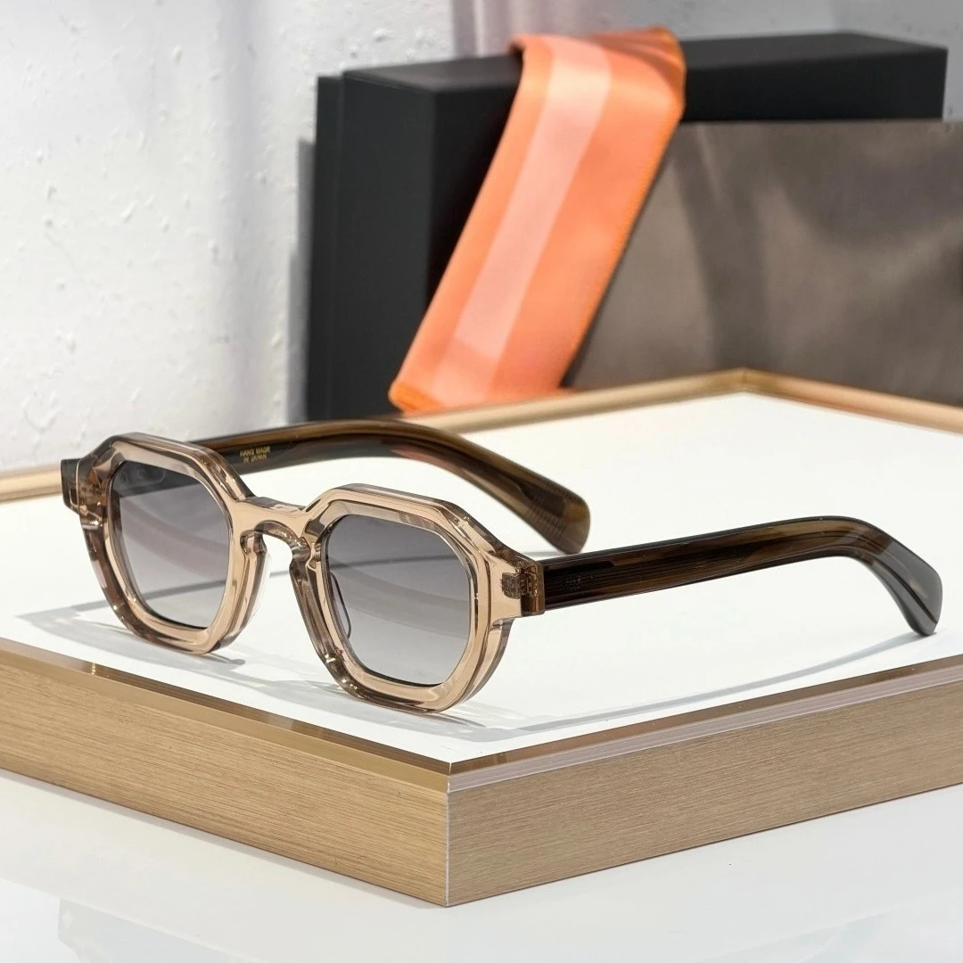 

ALMACH 2026 New Japanese Handmade 44mm Square Sunglasses Thick Acetate Frame UV400 Classic Retro Unisex Sunglasses with Box