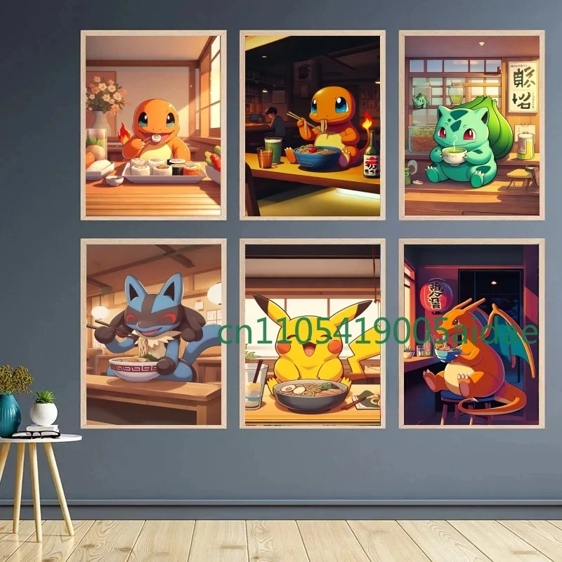 

Cartoon Pokemon Anime HD Picture Gengar Squirtle Eevee Printing Poster Modern Living Room Canvas Decoration Painting Poster Wall