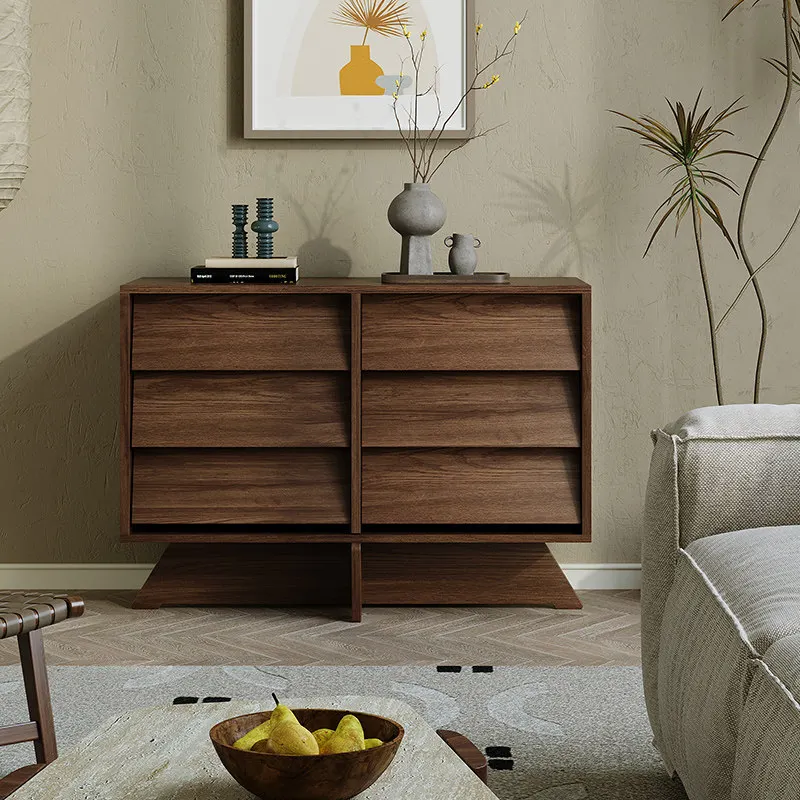 wabi-sabi wind, simple solid wood porch cabinet, home living room storage locker