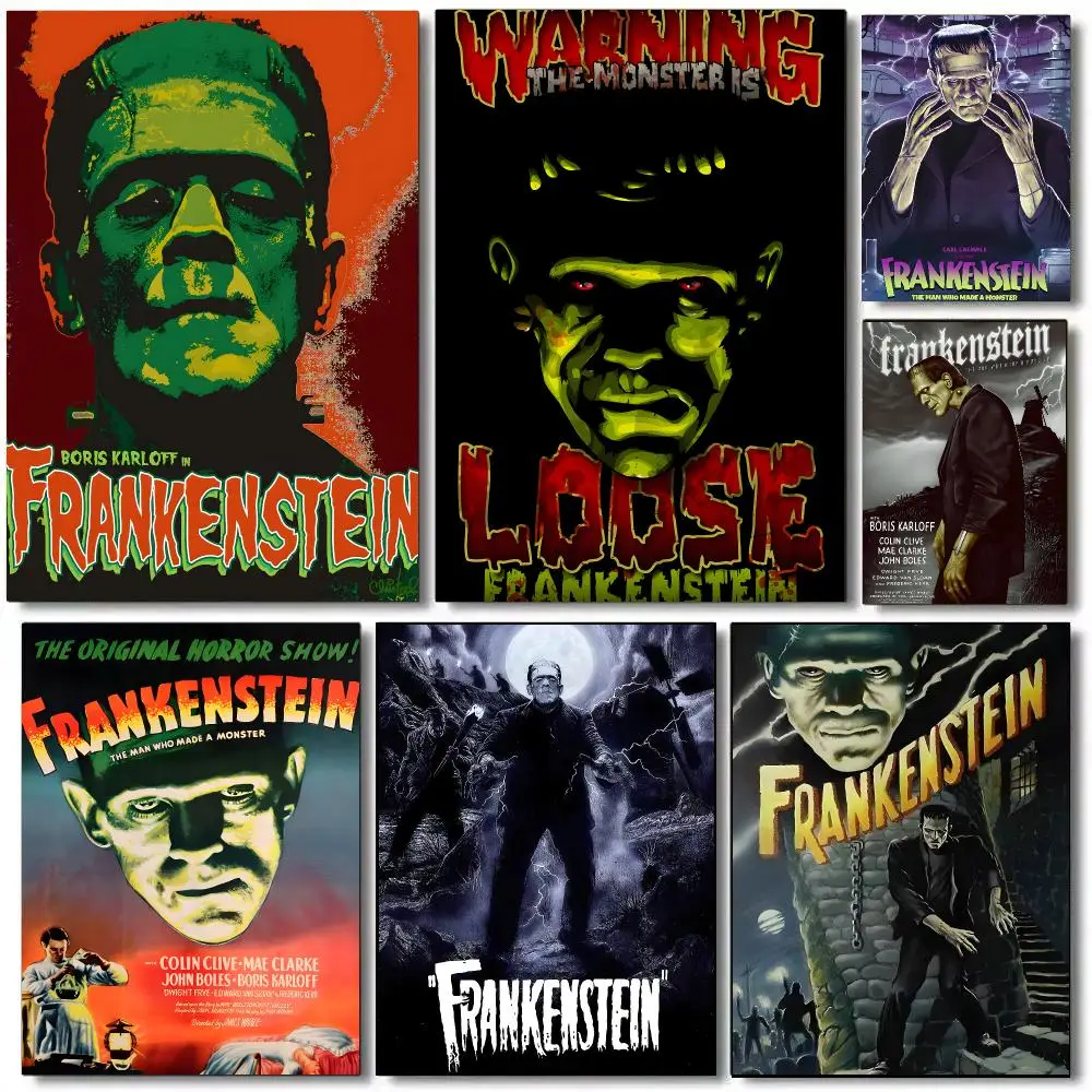 Movie Frankenstein M-Monster Poster Painting Prints Wall Art Picture Film Room Home Bar Cafe Decor Home Mural