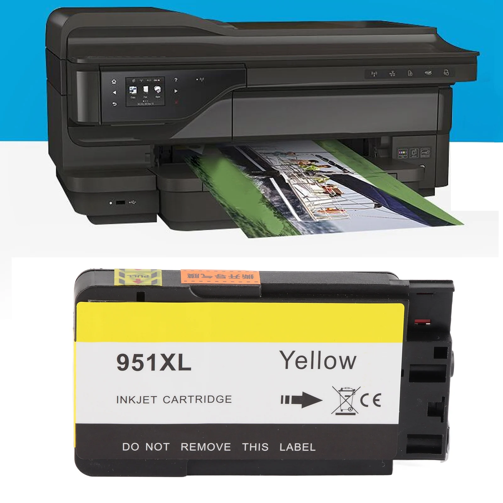 Yellow Ink Inkjet Printer Cartridge Plastic Casing Yellow Ink Cartridge for HP 950 951XL 8100 8612 8610 8600
