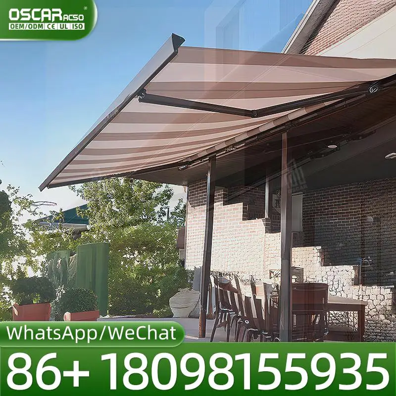 

Электрический настенный выдвижной солнцезащитный навес для бассейна с полной кассетной конструкцией, водонепроницаемый, с подсветкой, для задних дворов и патио