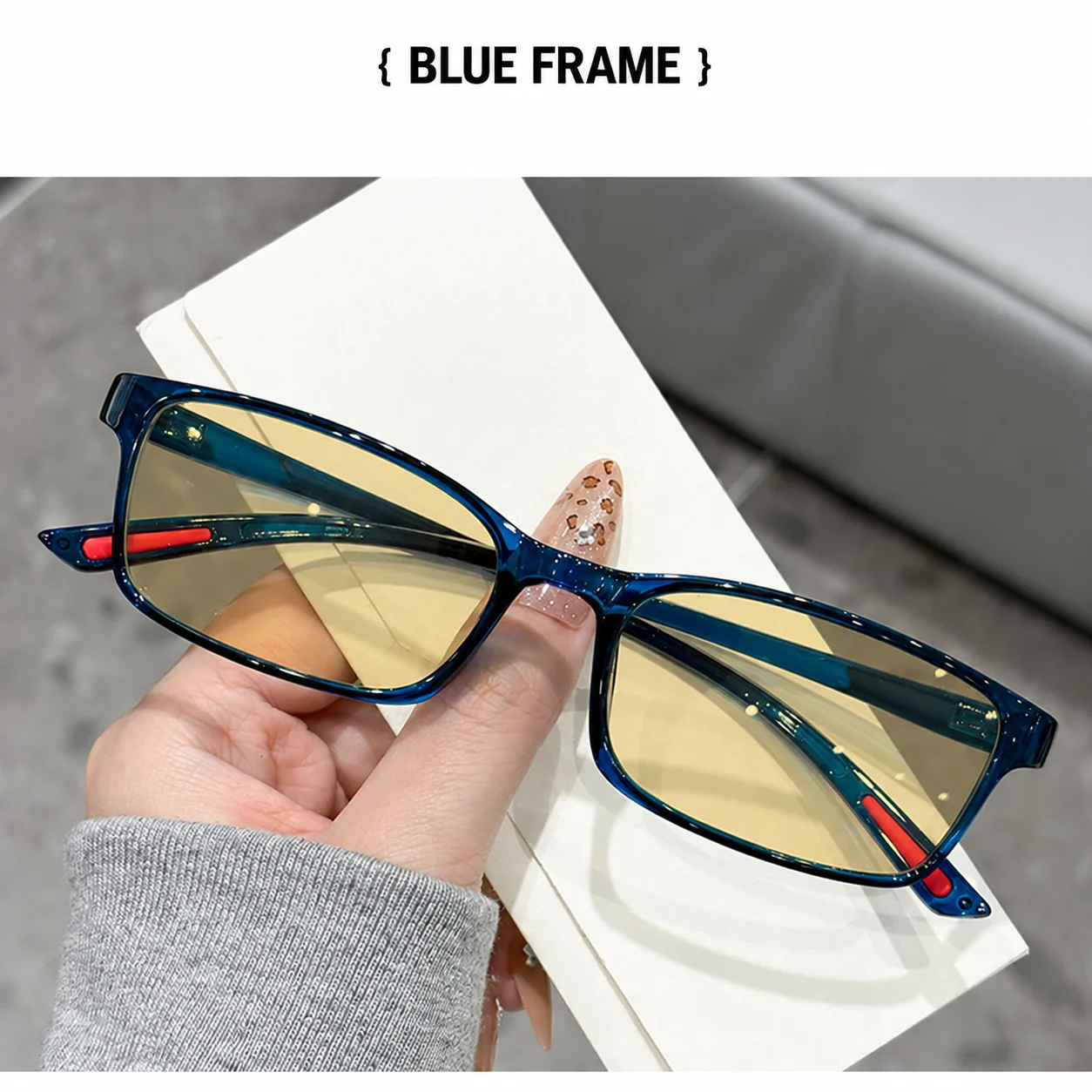Photochromic Night Sunglasses Night Square Sunglasses Unisex Sunglasses Full Frame For Outdoor Outing Night Riding Daily