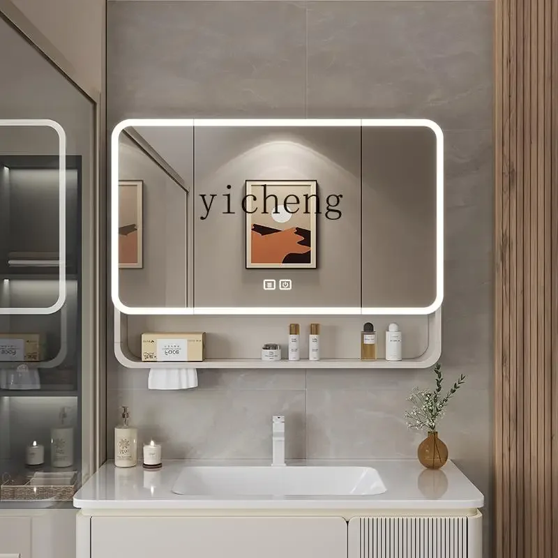 JZ-22 bathroom mirror cabinet small size thickened space aluminum bathroom wall-mounted smart mirror