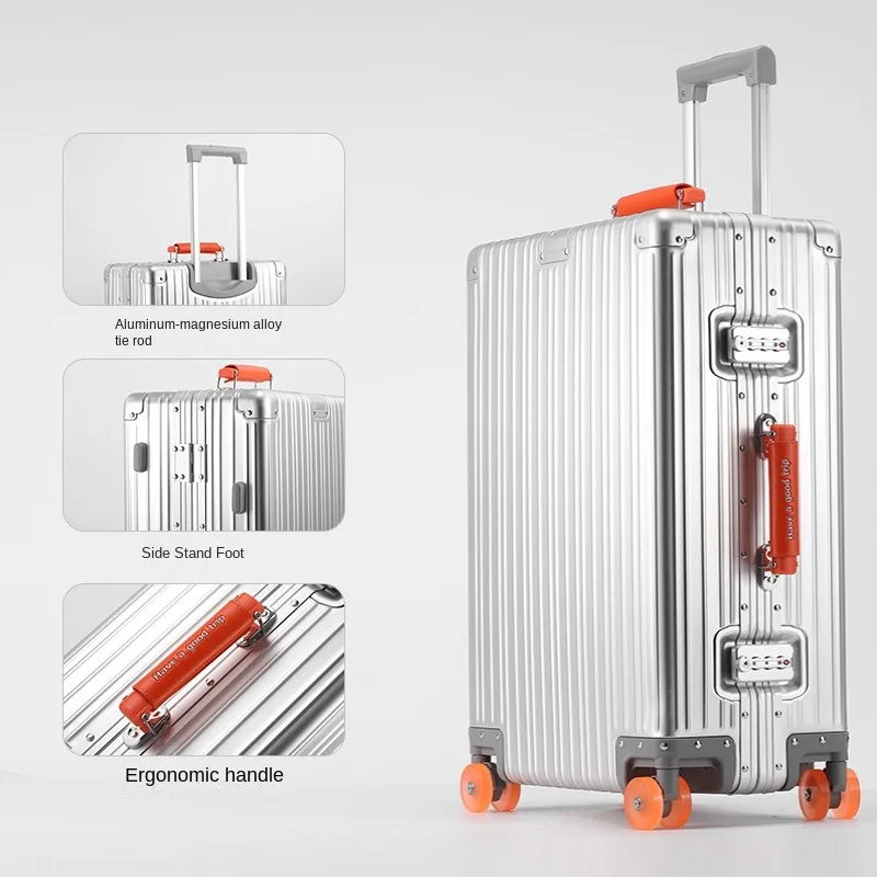 

20/24/28 inch Travel Suitcase All Aluminum-magnesium Rolling Luggage Boarding Box Trolley Case With Wheels Carry on Luggage