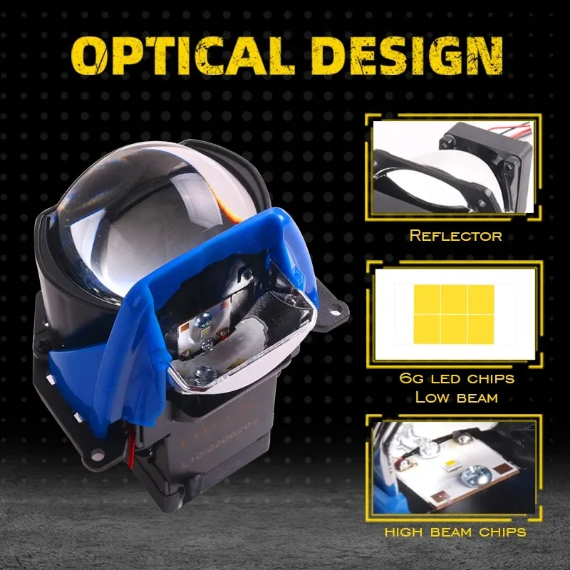 3 Inches Matrix Bi Led Lenses For car Headlight 130W 6000k Auto LED Projector Headlight Hella 3R G5 bi ice lenses 12V 22063LM