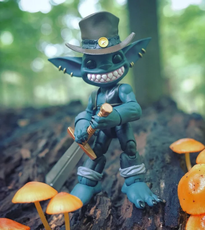 Auf Lager Heißer Verkauf Hochwertige Plunderlings Captain Teel Goblin Sammlung 1/12 4 Zoll Action Figure PCs Modell Sammlung Spielzeug