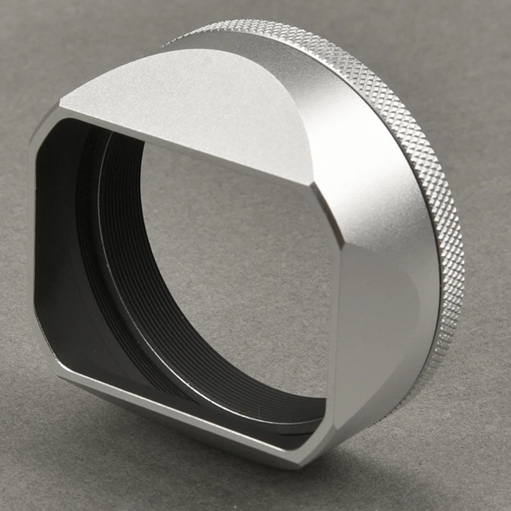 Con anello adattatore da 49mm a baionetta con paraluce quadrato in metallo paraluce quadrato in metallo per fotocamera Fujifilm Fuji X100V X100F X100S