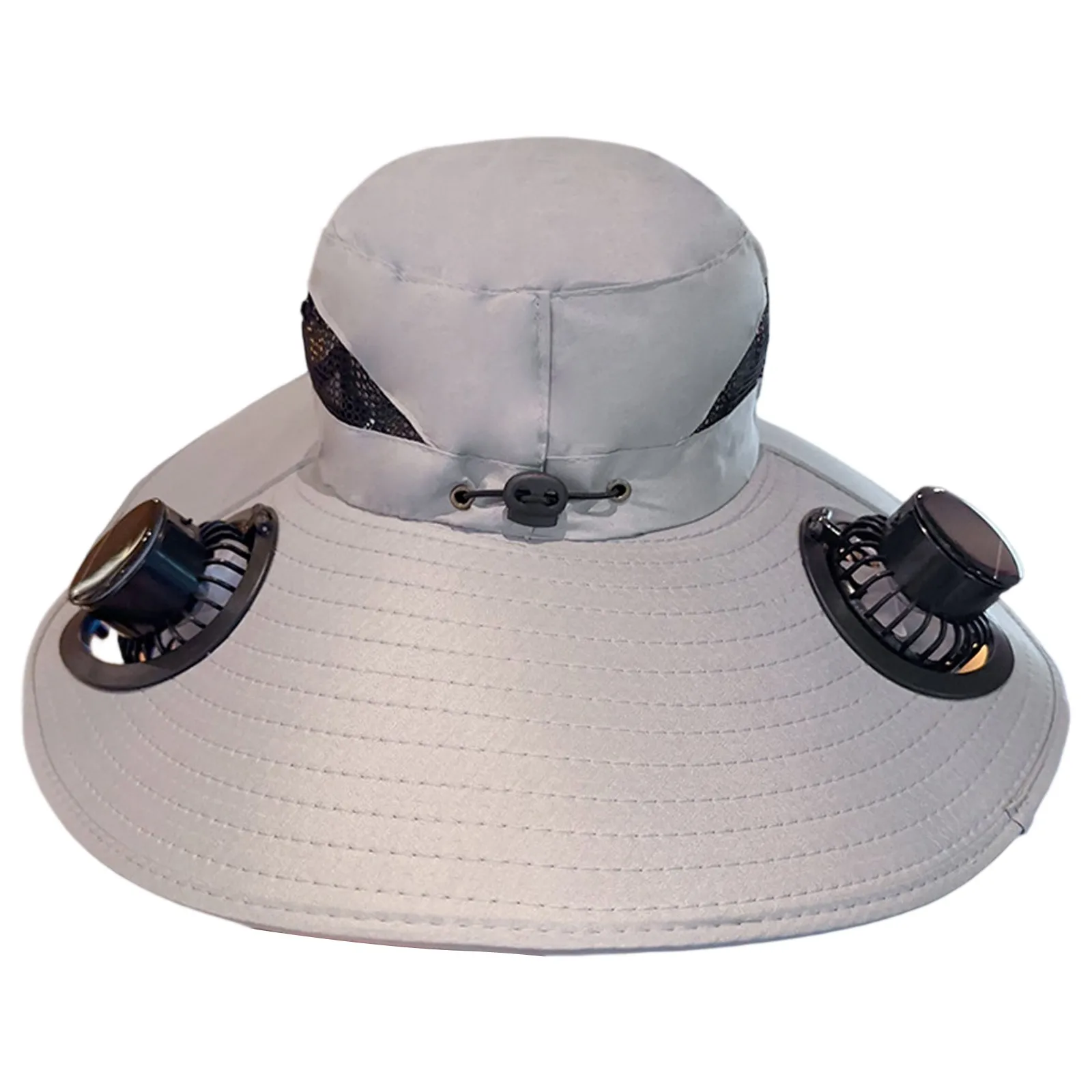 

Solar-Powered UV Protection Cooling Fan Hat - Adjustable Wide Brim Sun Cap with USB Charging for Fishing, Hiking & Summer