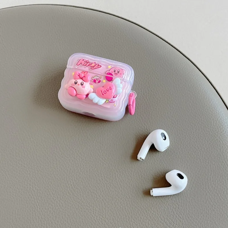 Kirby Cover per auricolari per Airpods Pro 2 3 1 custodia custodia di ricarica per auricolari Bluetooth con portachiavi ciondolo per cuffie dei