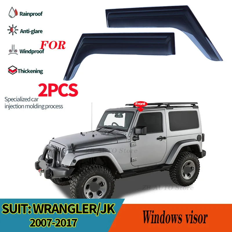 

For Wrangler jk 2007-2017 Window visors Rain water prevention; Covering the sunlight; Anti fog; Snow prevention