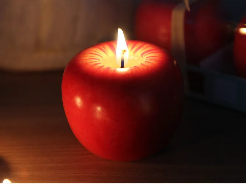 Lovely Red Design for Apple Shape Fruit Scented Candles Christmas Eve Gifts Christmas Day Gifts Christmas Creative Home Decor