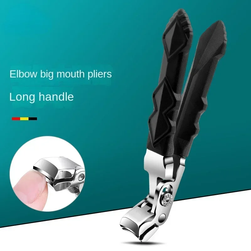 1Pc Professional Podiatrist Toenail Nipper Stainless Steel Toenail Clippers for Seniors, Wide Jaw, Angled Head, Concave Blade.