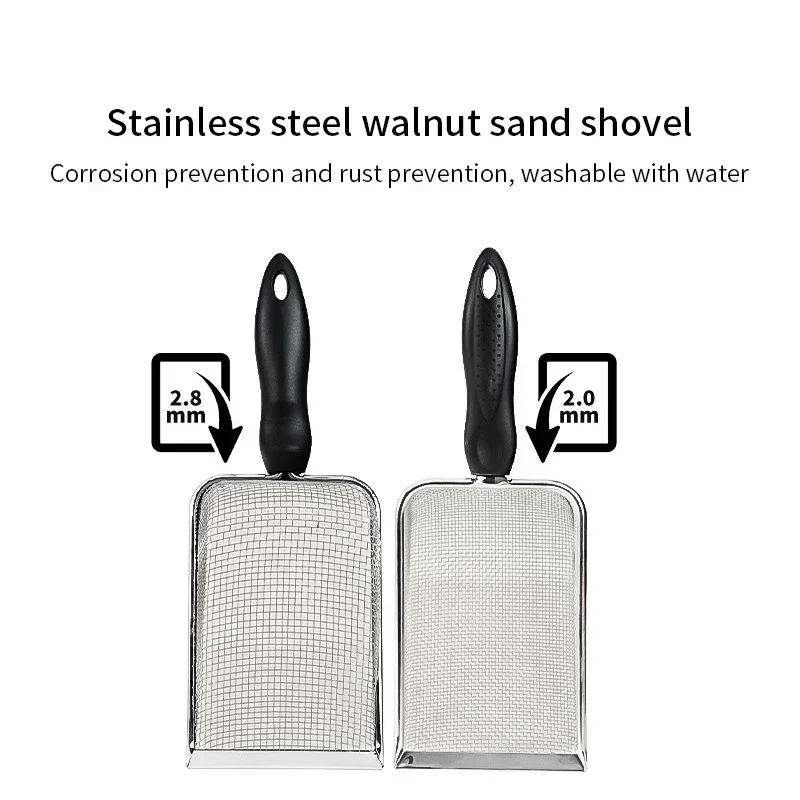 

Cat Litter Shovel Stainless Steel Reptile Sand Substrate Shovel Clean Up Feces Fine Mesh Sifter For Bedding cat litter scoop