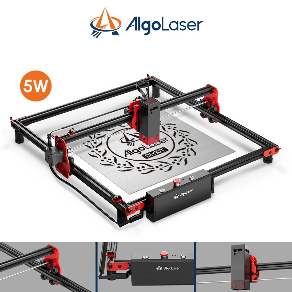 Algolaser DIY Kit Laser Engraver Cutter with Wifi Offline APP Control Mini Carver Laser Engraver Cutter DIY Logo Marker Printer