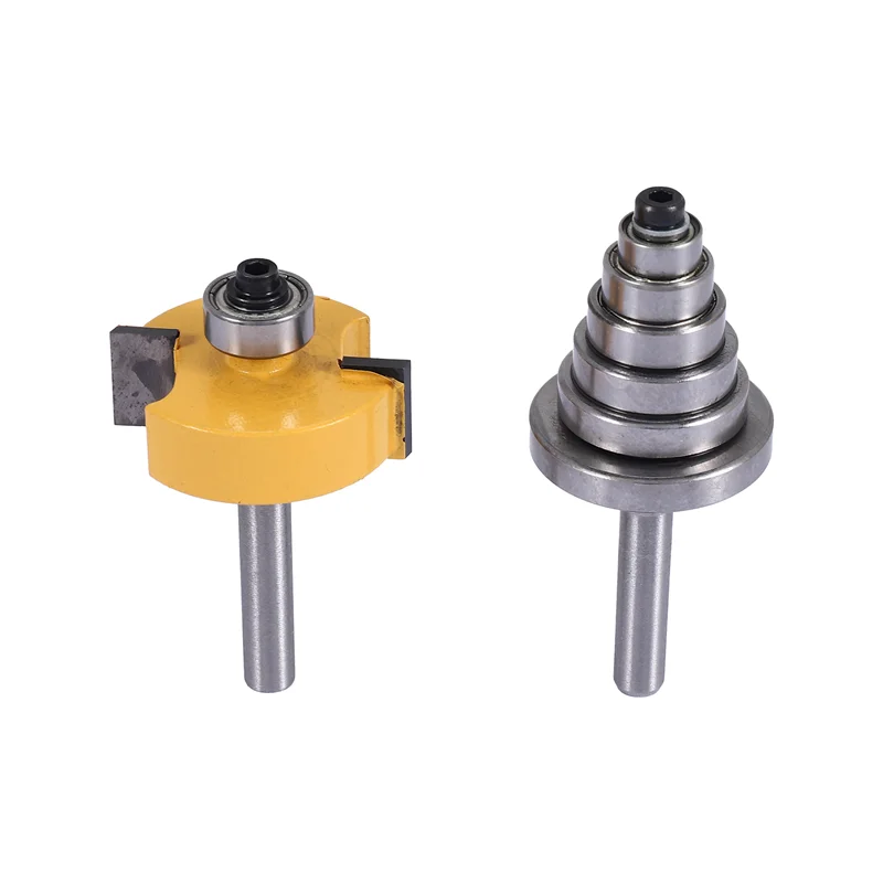 

AA63 HOT 1/4 Inch Shank Rabbeting Router Bit With 6 Bearings Set For Multiple Depths 1/8 Inch, 1/4 Inch, 5/16 Inch, 3/8 Inch, 7/