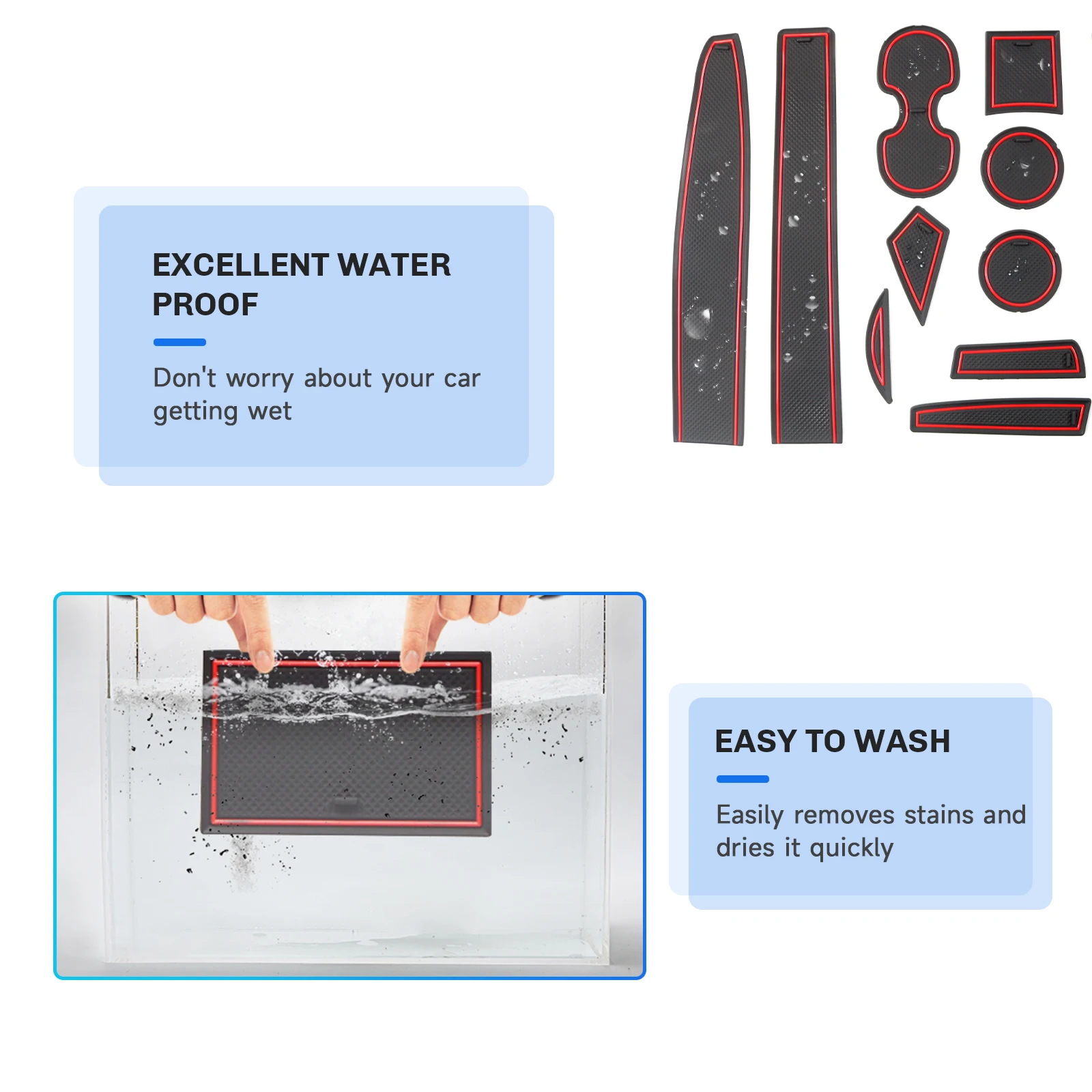 For 2020 Fiat 500 / Fiat Abarth 595 Car Door Groove Mat Anti-slip Slot Pad Auto Interior For Fiat 500 Accessories 2020 view 4