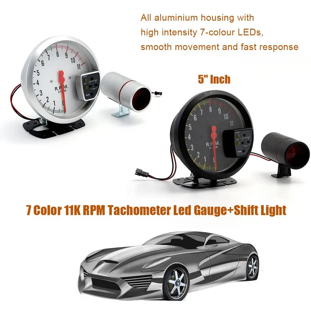 

Universal 12V Colorful Backlight Car Tachometer Motorcycle Scooter Rotation Speed Meter Automobile