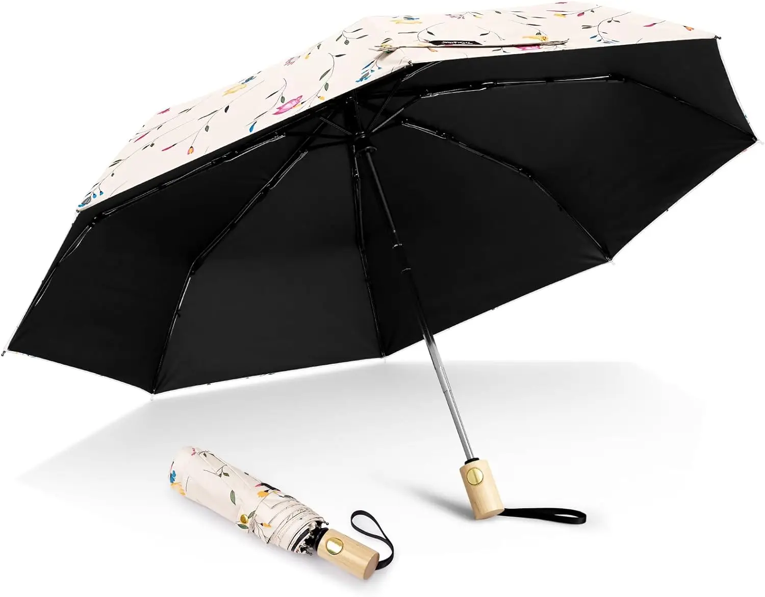 

UPF 50+ UV Protection Travel Sun Umbrella Compact 42 Inch Small UV Blocking SPF Umbrella Auto Open Close
