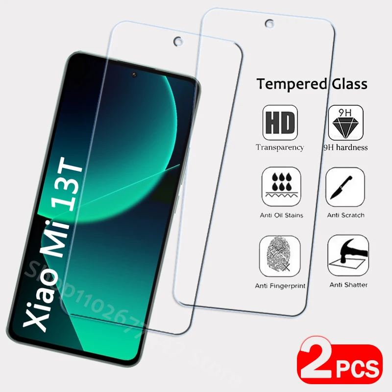 

2PCS Screen Protector Tempered Glass For Xiao Mi 13T 14 12 T pro Glass Xiao Mi 11 Lite 11i 10 10t Pro Full Cover Protective Film