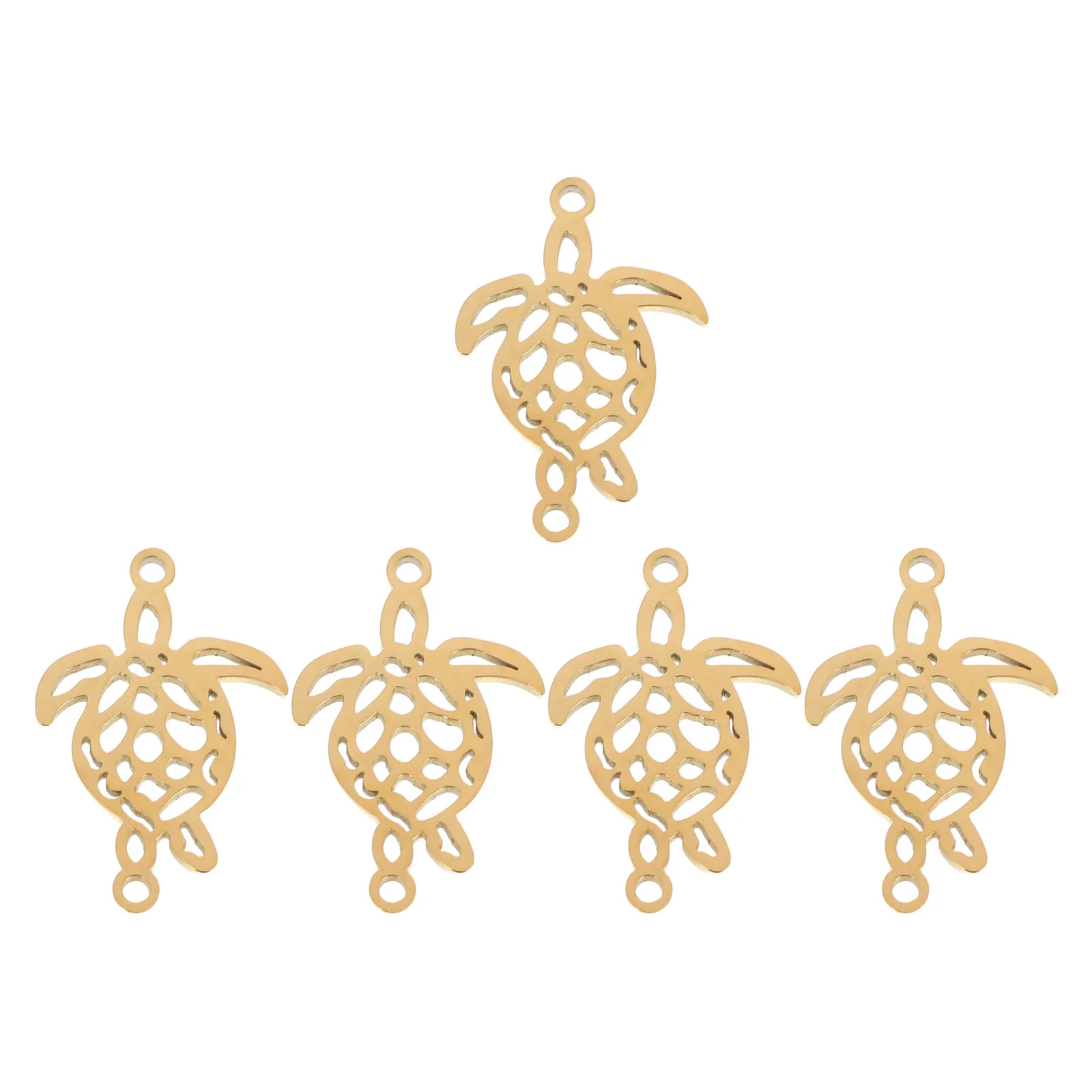 

5Pcs Stainless Steel Sea Turtle Pendant Life Expression Durable Material Elegant Outfit Accessory