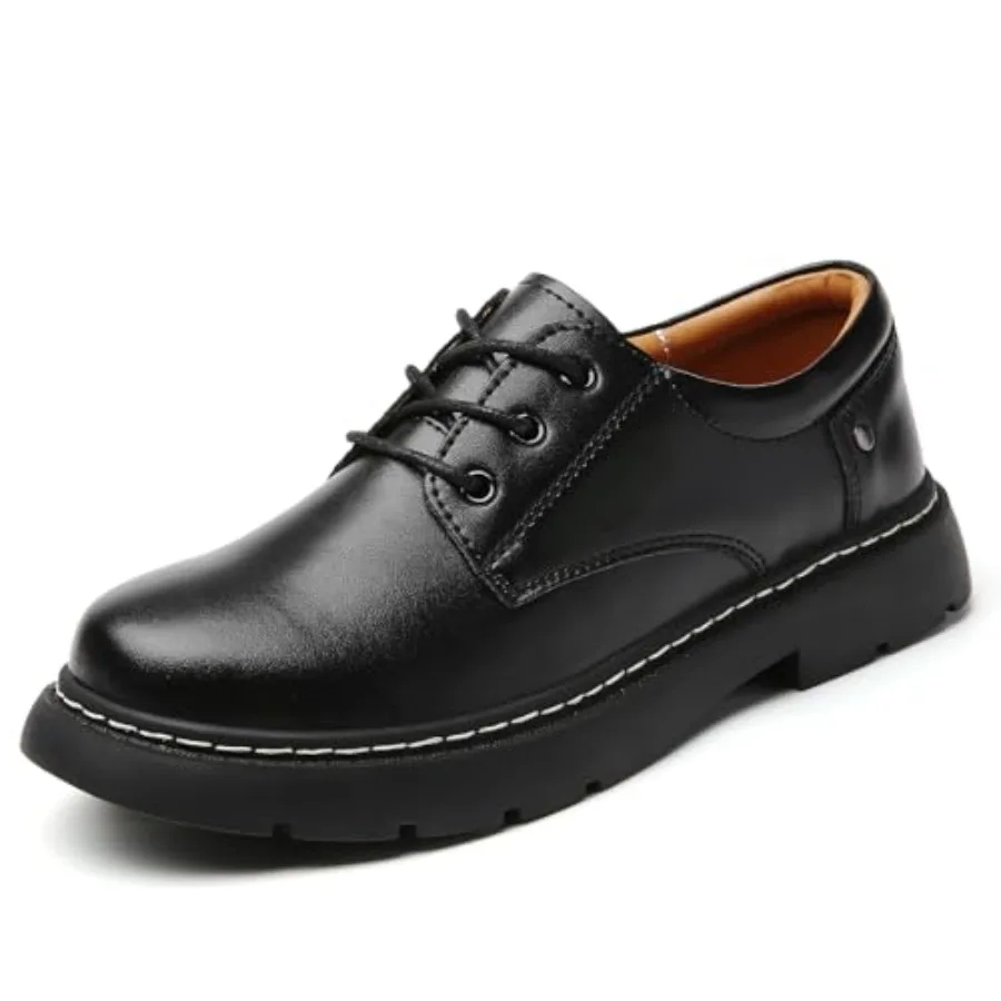 

Women Oxford Shoes Lace Up Slip Resistant Leather Upper Platform Casual Comfort Work Office Dressy Business Shoes for Girls Lad