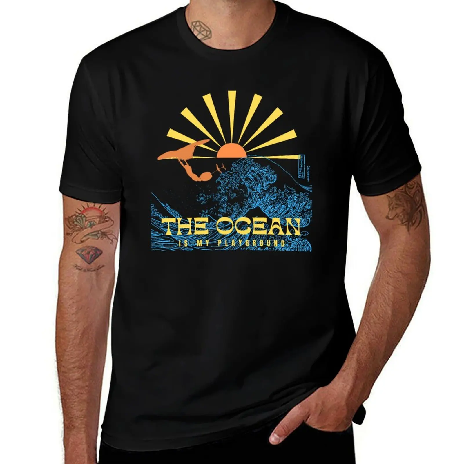 Wing Surf |Wing Foiling The Ocean Is My Playground Wingfoil Gift for wing surfers | T-Shirt Long Lasting Casual T-Shirt