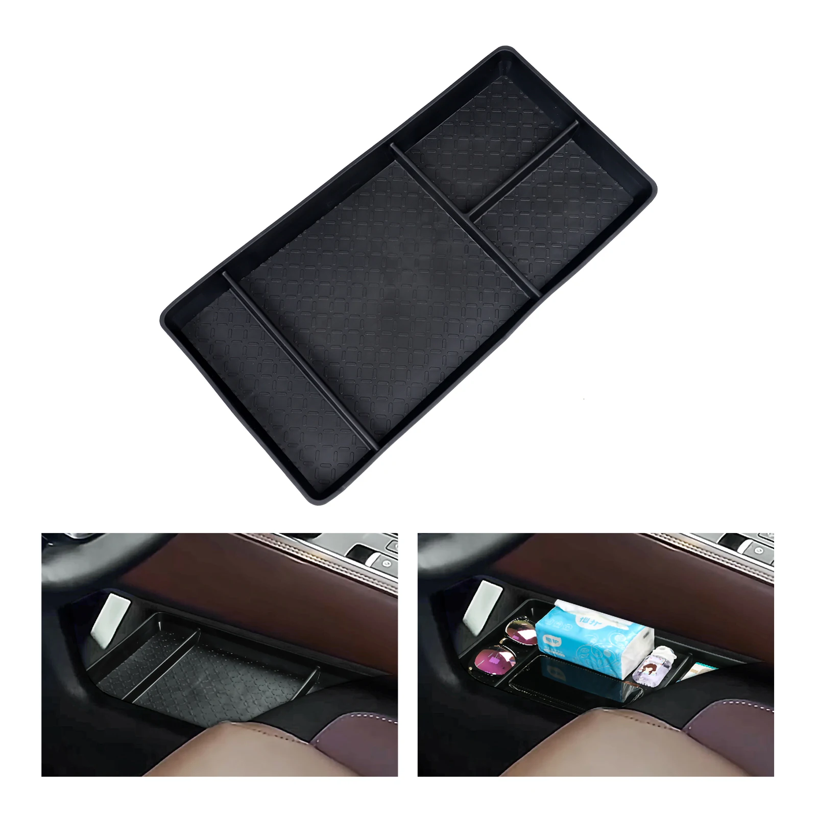 Car Center Console Storage Box for Nissan Pathfinder 2023 2024 Central Tray Organizer Interior Accessories Tidying TPE