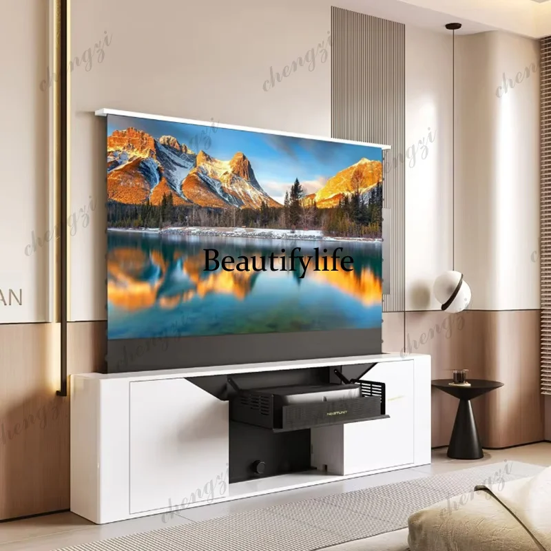 Laser TV Cabinet R30 Series Invisible Smart Projector Cabinet Home 80/88 Inches Electric Telescopic Table