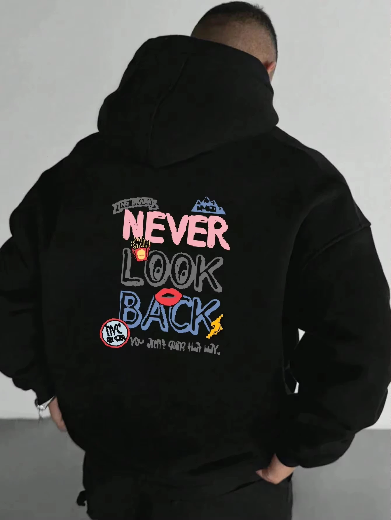 

Модные и повседневные мужские толстовки на осень и зиму Will Never Go Back Удобный и теплый пуловер с капюшоном в стиле ретро в стиле хип-хоп