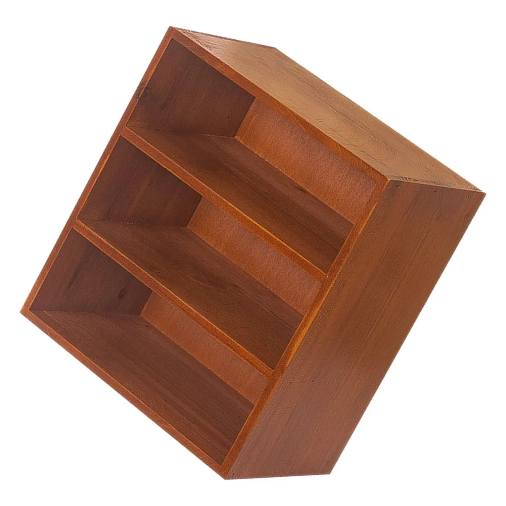

Desktop Layered Organizer Storage Rack Solid Wood Organizer For Cups Makeup Books Natural Wood Holder Home Decor