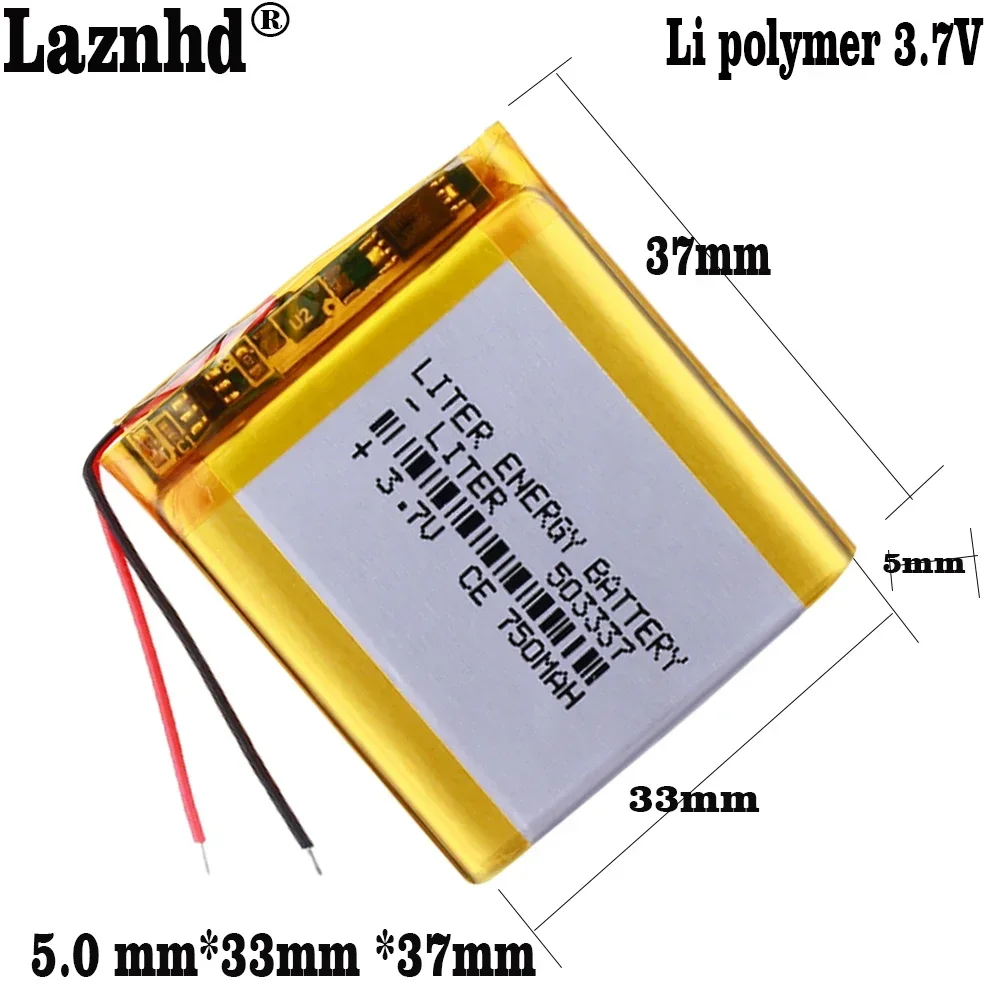 

1-10pcs 3.7V 750mAh 503337 503540 Liter energy battery Polymer lithium ion Li battery for mp3 mp4 smart watch speaker POWER BANK