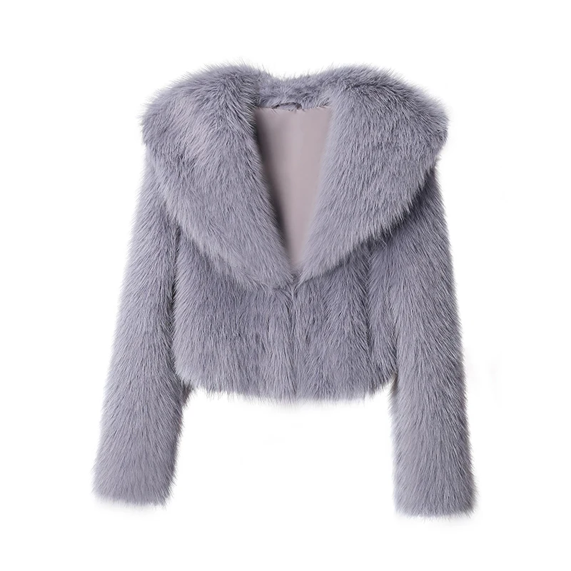 Luxury Famous Brand Fashion Fluffy Cropped giacca di pelliccia di volpe donna inverno 2024 nuovi cappotti di pelliccia sintetica Street Style ragazze giacche corte