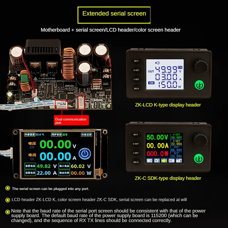 Imagem -05 - Cnc Step-down dc Power Supply Tensão Ajustável e Tensão Constante Módulo de Corrente Constante 1430w Zk6522c