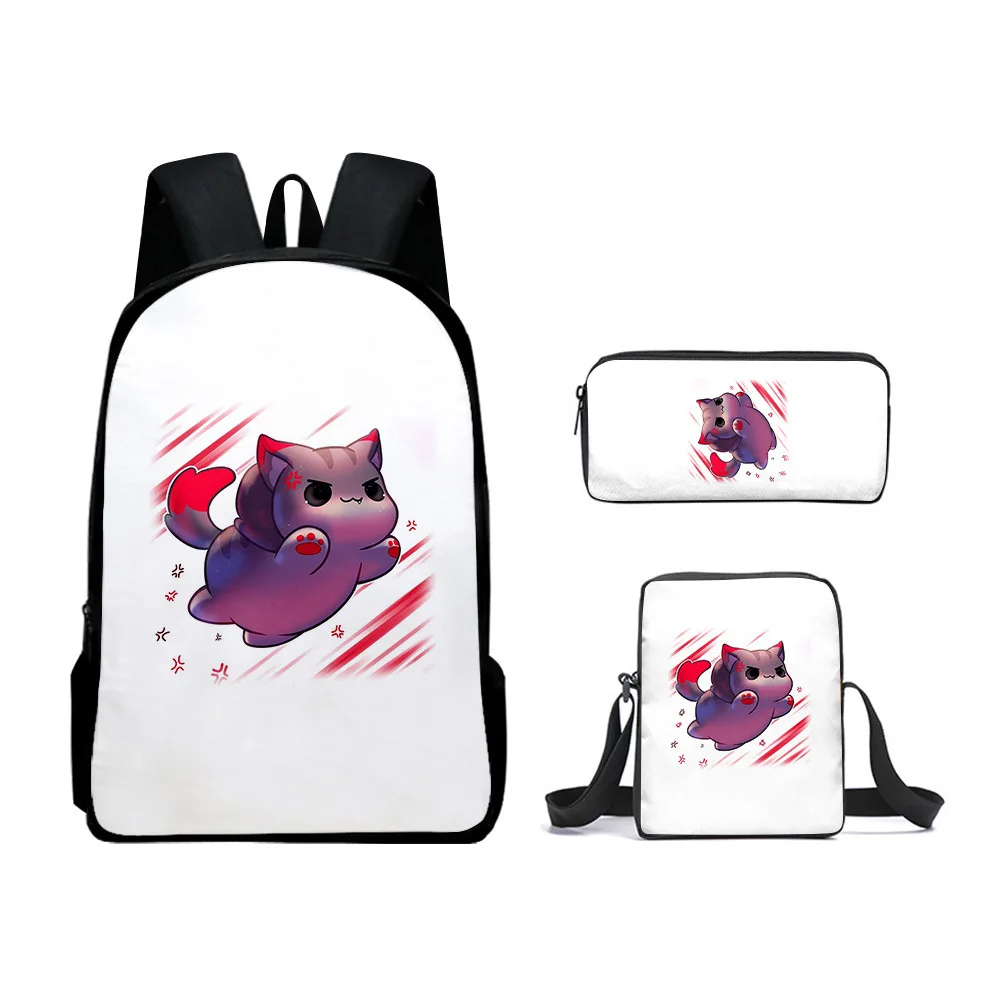 

Fashion Popular Cartoon aphmau 3D Print 3pcs/Set pupil School Bags Laptop Daypack Backpack Inclined shoulder bag Pencil Case