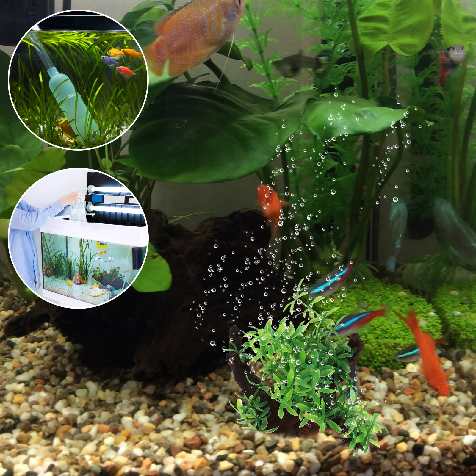 

Artificial Water Plants Aquarium Decorations Realistic Plastic Fish Tank Plants Betta Accessories Turtle Decor Grass Pet