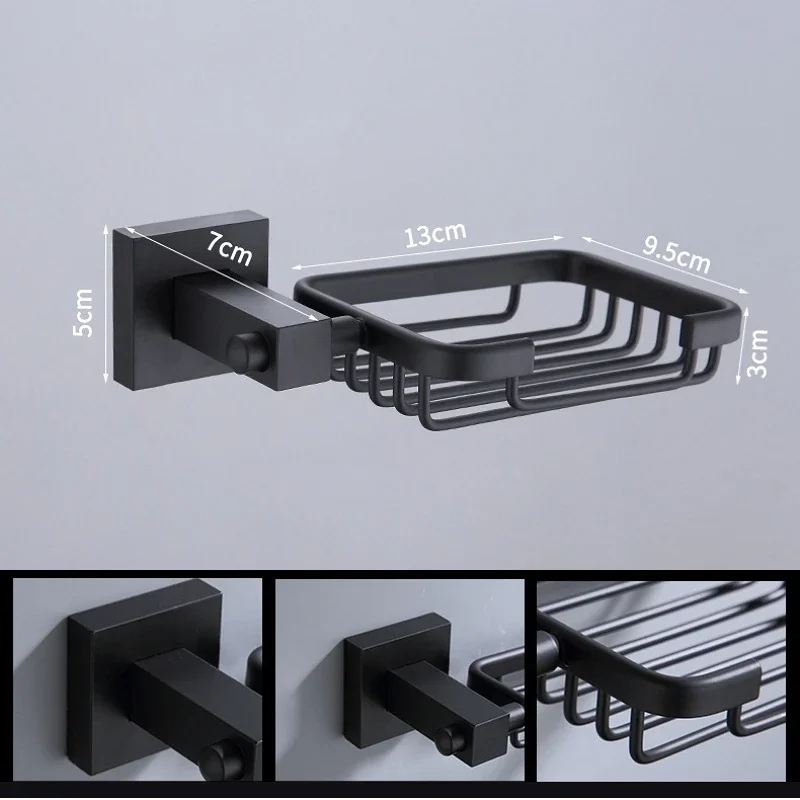 Wall Mount Soap Dish Holder Aluminum Alloy Bathroom Organizer Storage Soap Sponge Holder Soap Basket Tray Rack Container Shelves