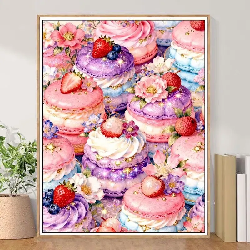 9CT 14ct  Cake Printed Kits Cross Stitch Embroidery DIY Needlework Set Home Decor Crafts With Needles Threads 75 Colors