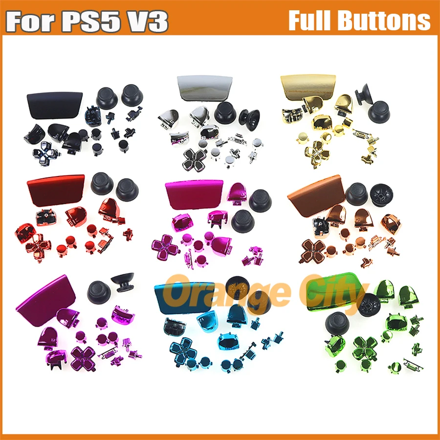 8Sets Gamepad Full Set Buttons For PS5 3.0 Playstation5 V3.0 Electroplated Button Kit Game Controller Accessories