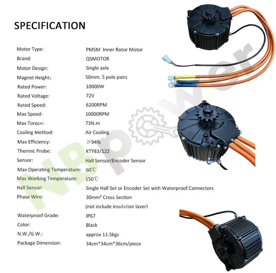 Zestaw silnika QSMotor 50H 100 – Fardriver Nd72850 Controller recenzja i cena