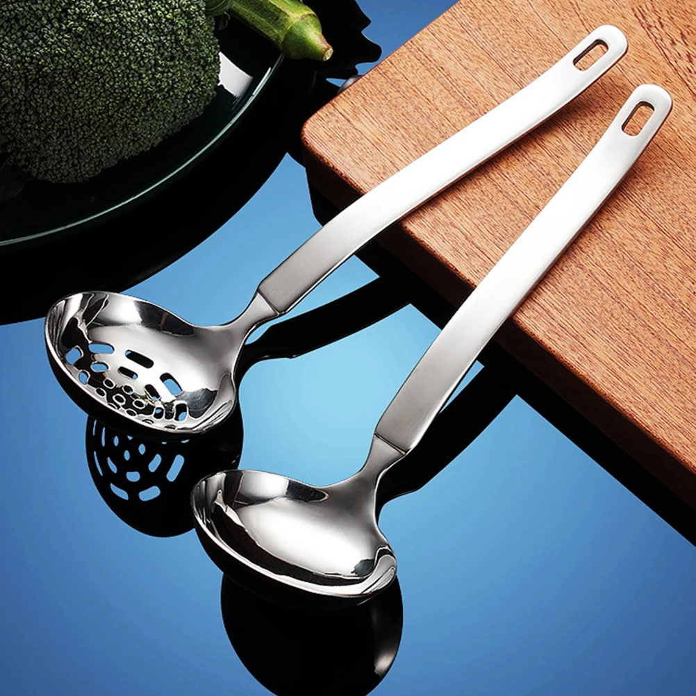 

1Set Soup Ladle Stainless Steel Serving Spoon Kitchen Scoop Non-Stick Easy Clean Dishwasher Safe for Restaurant Home