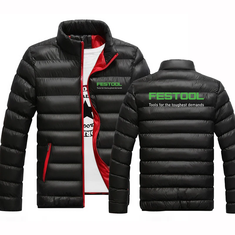 2024 Festool Tools Men New Autumn and Winter Ordinary Four Color Stand Collar Cotton Padded Jacket Warm Casual Coat Tops